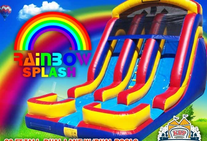Dual Lane Slide with Rainbow Colors