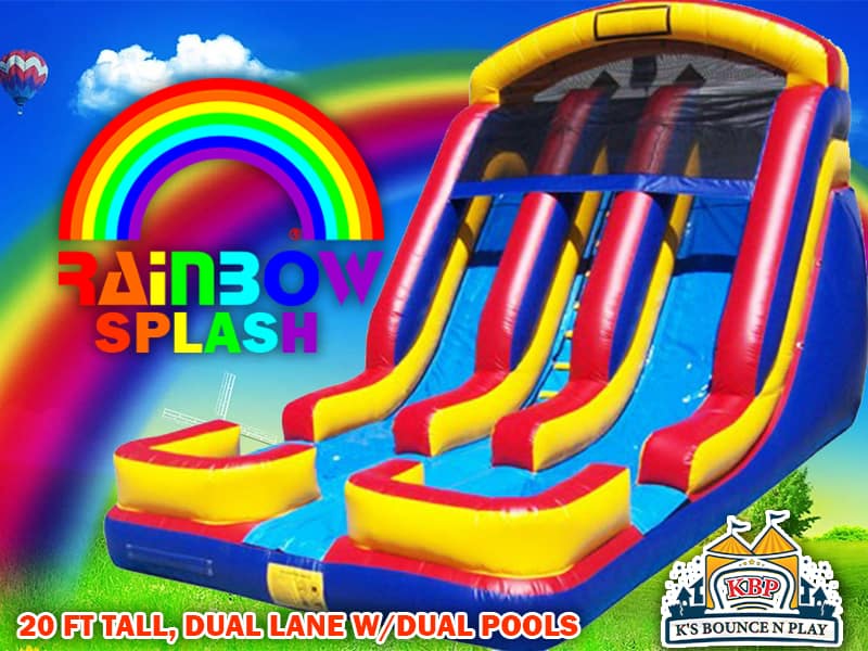 Dual Lane Slide with Rainbow Colors